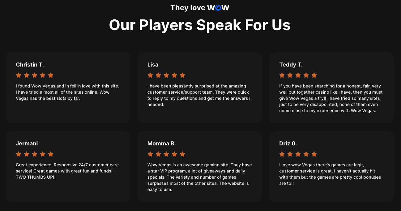 Wow Vegas Player Reviews